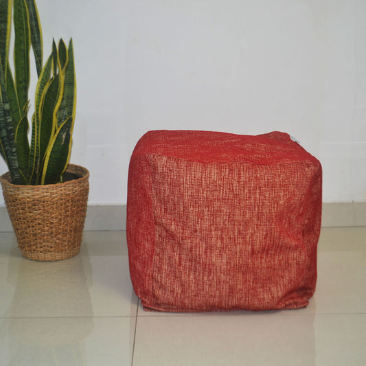 Red pouf / ottoman - Vermilion