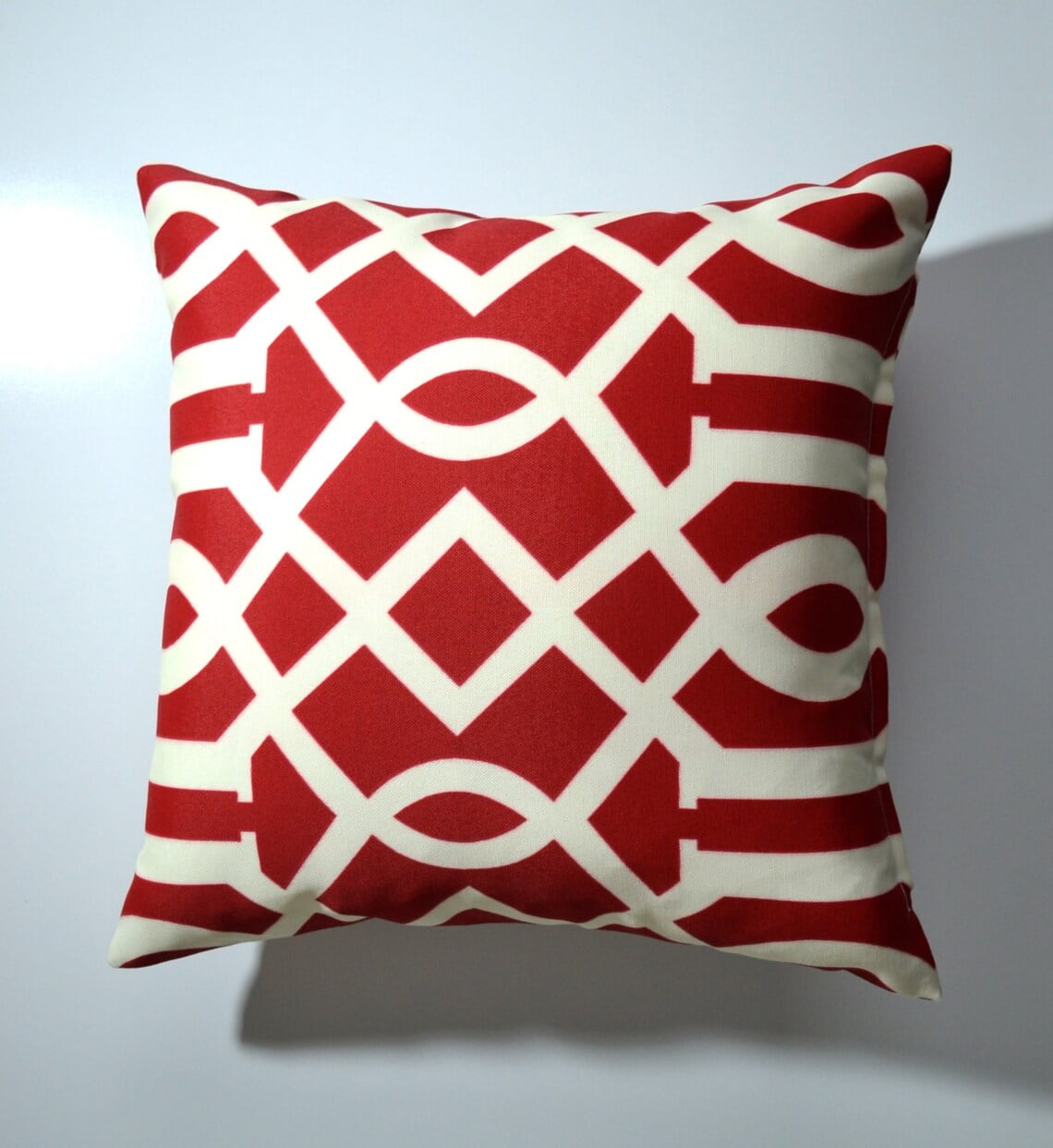 Bold and Beautiful Red outdoor cushion cover 16 Geometric pattern
