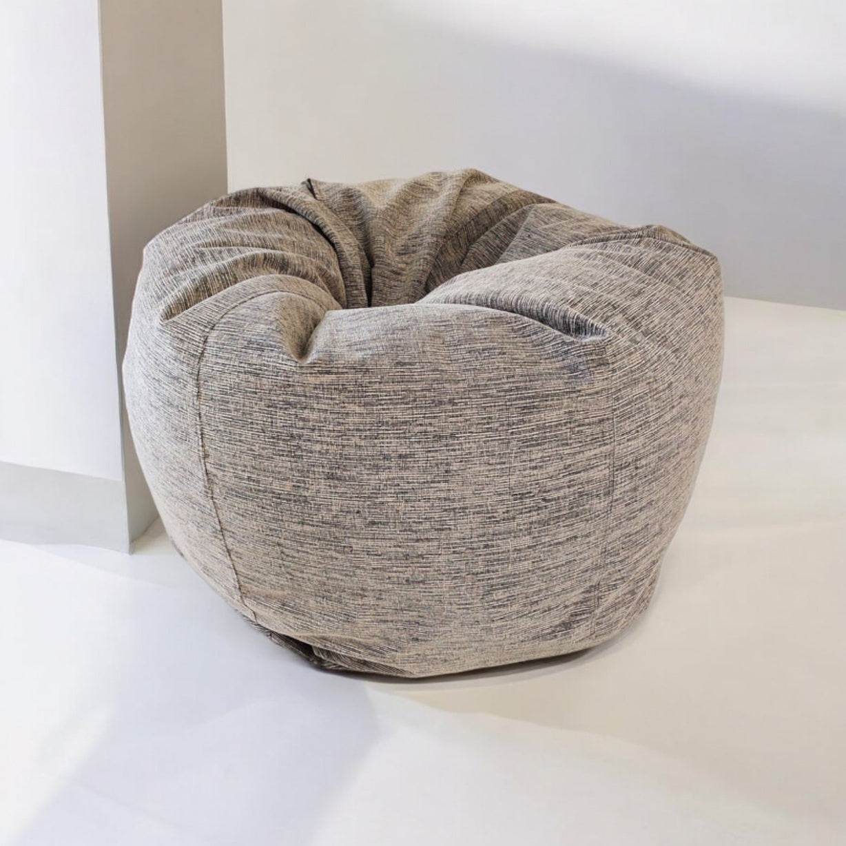 MADISON Beige and Black Round XL bean bag chair