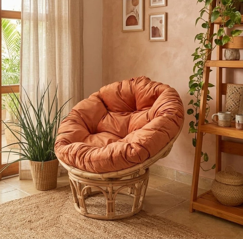 CATALINA Tan Orange Papasan Chair Cushion