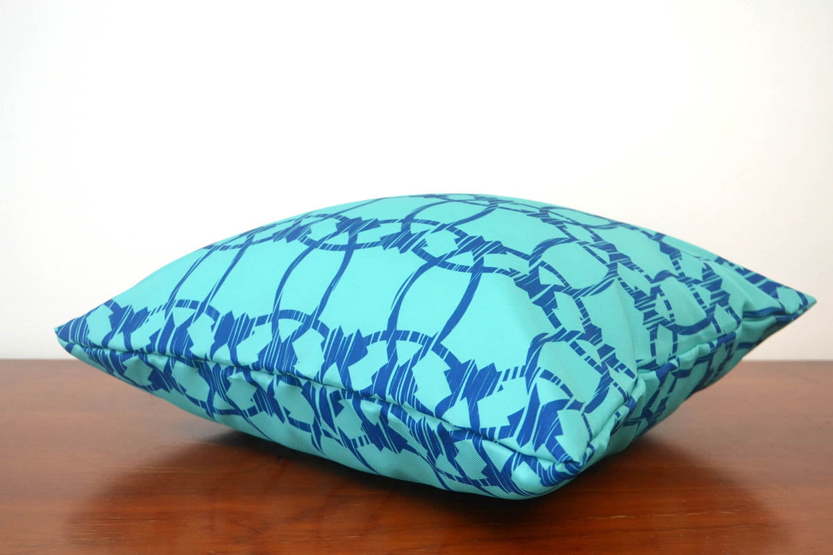 Barcelona turquoise waterproof outdoor cushion cover 16 or 18