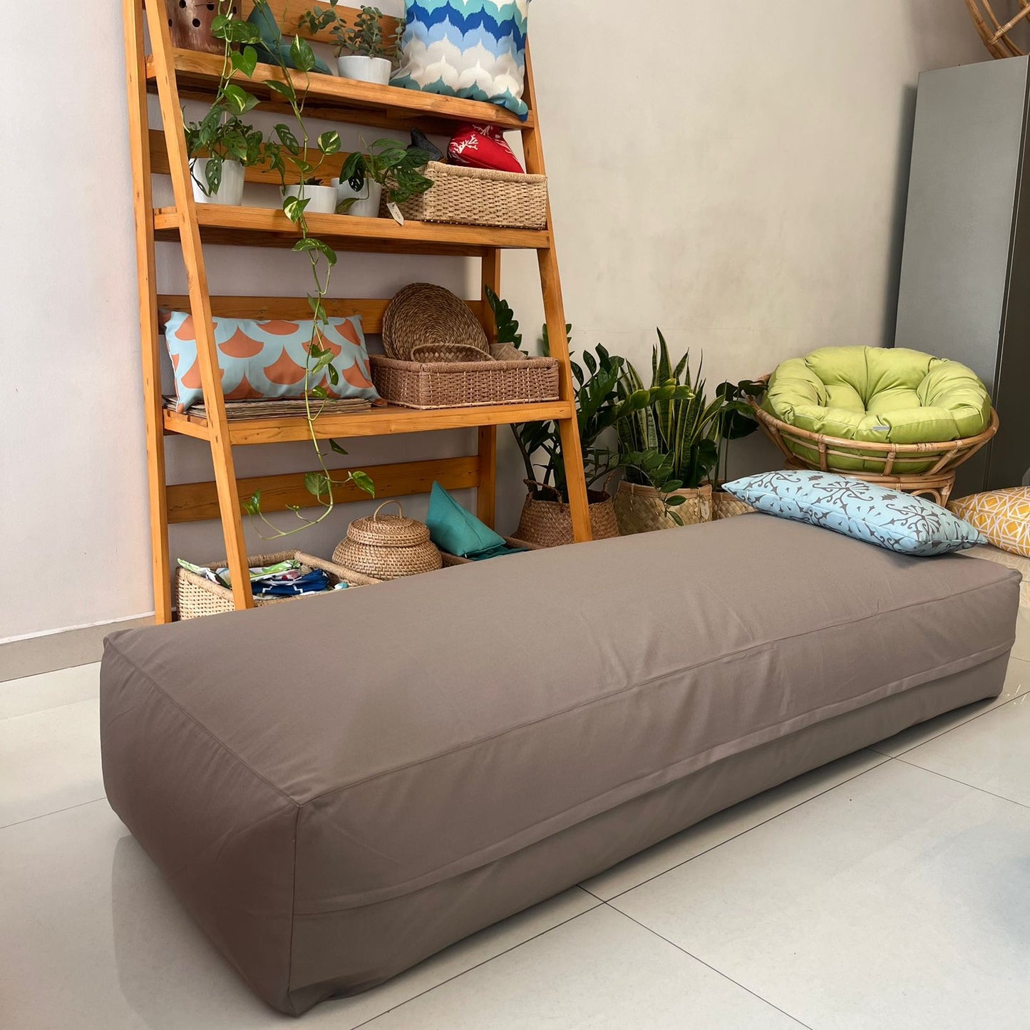 Antique outdoor sunbed - beanbag mattress with pillow