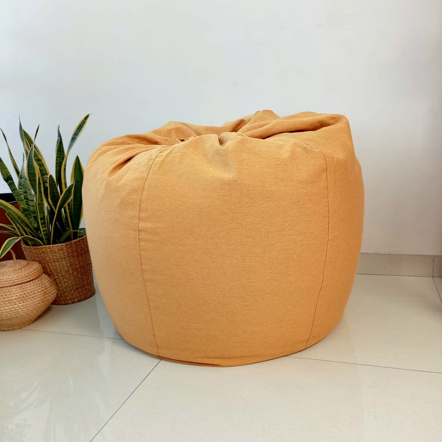 LAILA Yellow Mighty Round XL bean bag chair