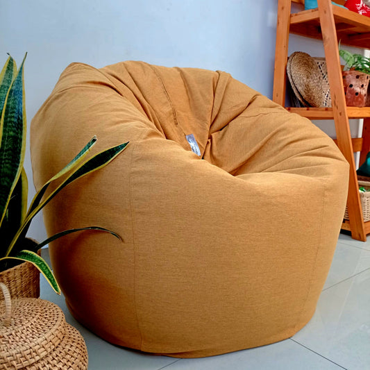 LAILA Yellow Mighty Round XL bean bag chair