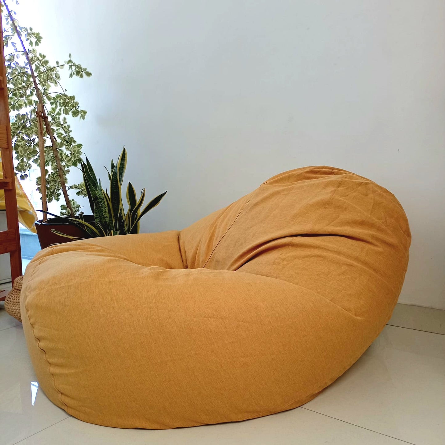 LAILA Yellow Mighty Round XL bean bag chair