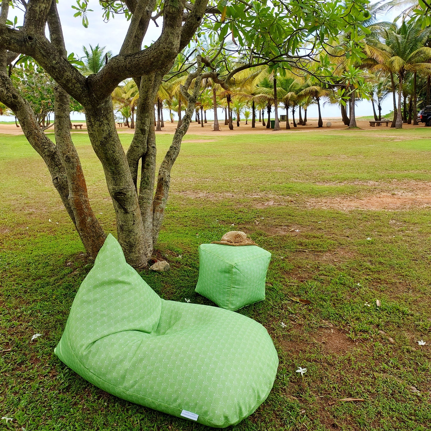 Apple green waterproof outdoor bean bag chair - Walls of Taj