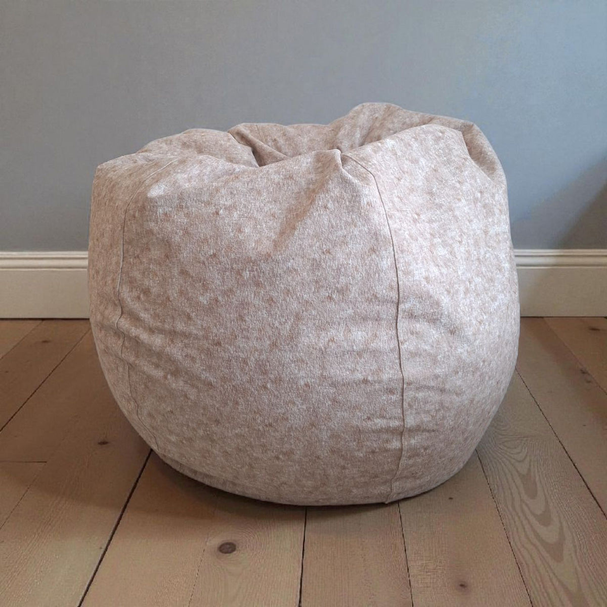 VALERIE round compact bean bag chair - cream