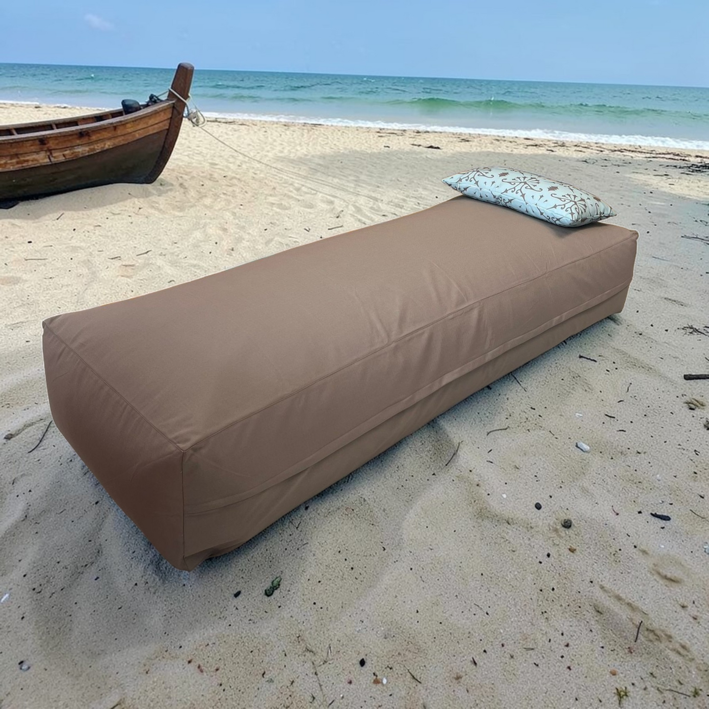 Antique outdoor sunbed - beanbag mattress with pillow