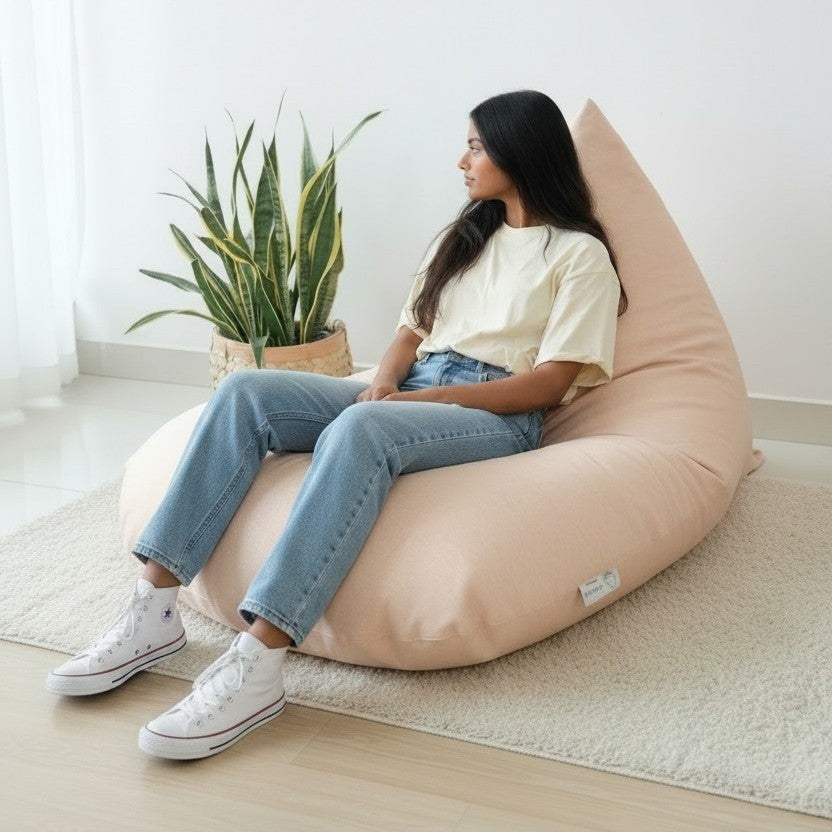 TARA Pale peach bean bag XL
