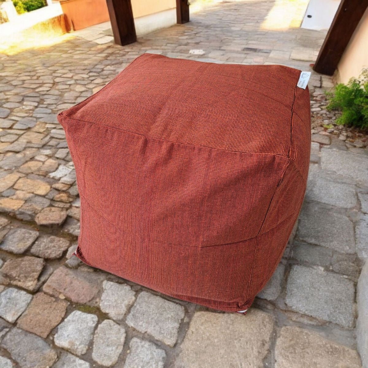 TERRACOTTA brick orange pouf / ottoman