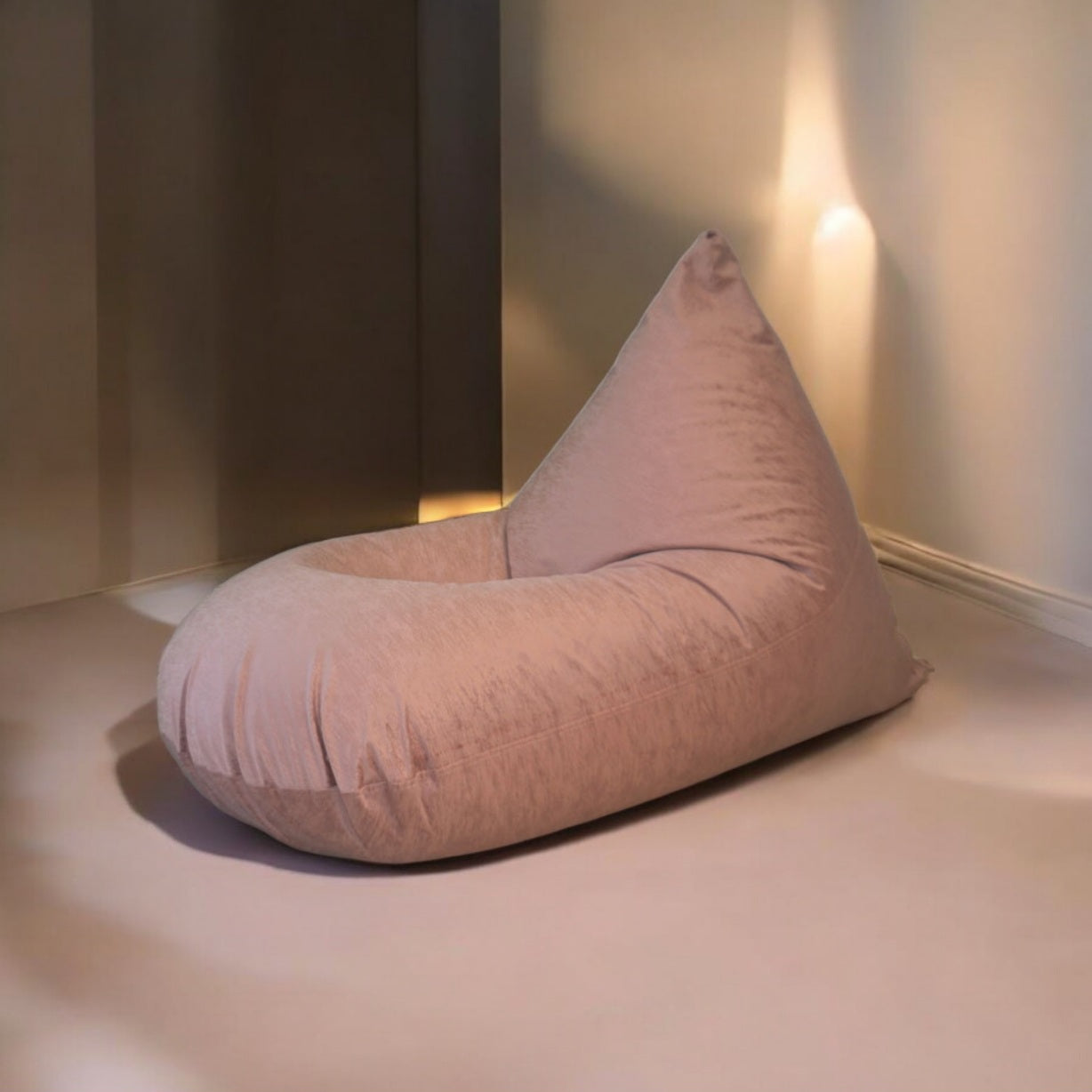 Dusty pink bean bag in velvet - Bella