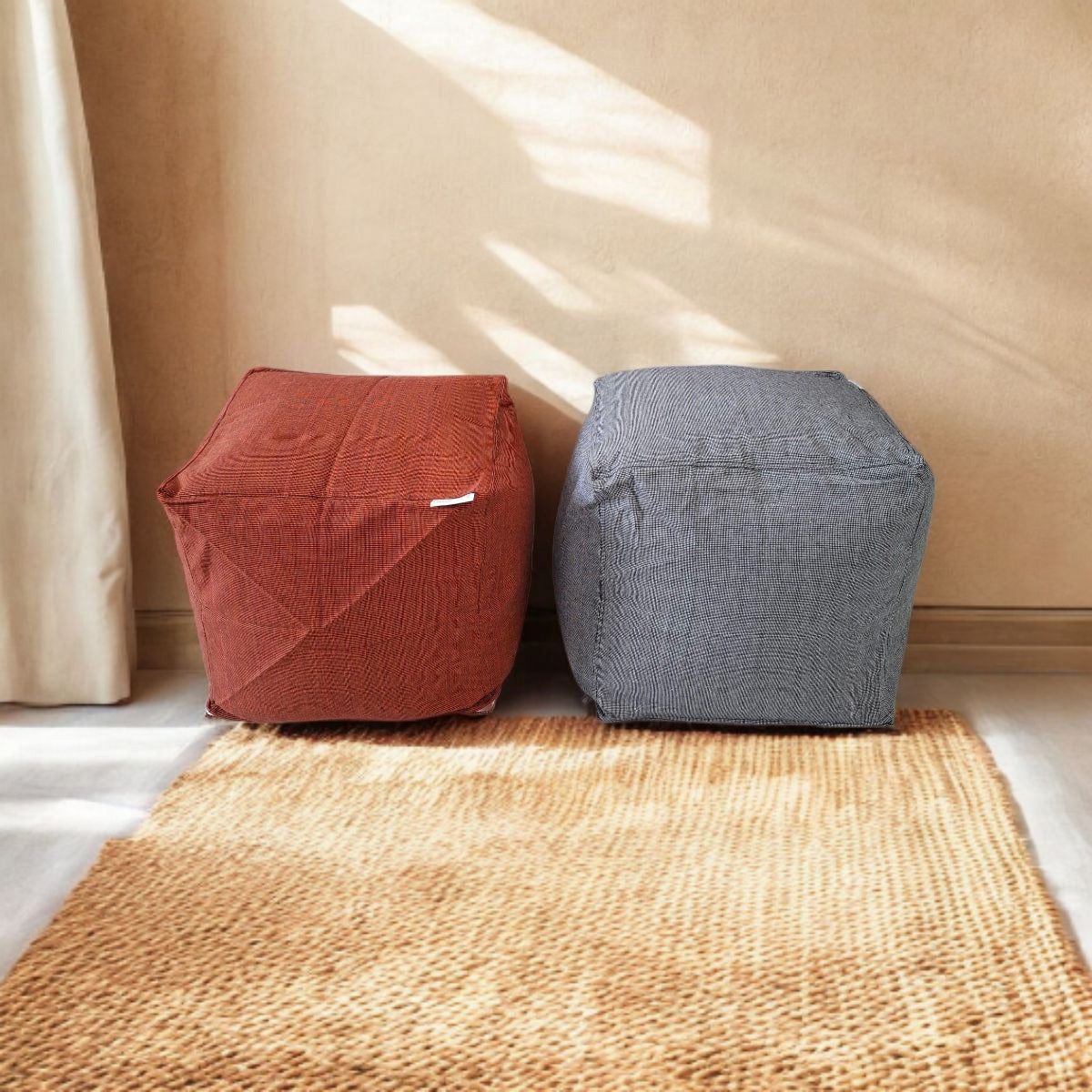 TERRACOTTA brick orange pouf / ottoman