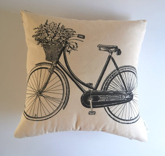 Odessa  SLIGHT DEFECT Vintage Script/Bicycle Cushion Cover