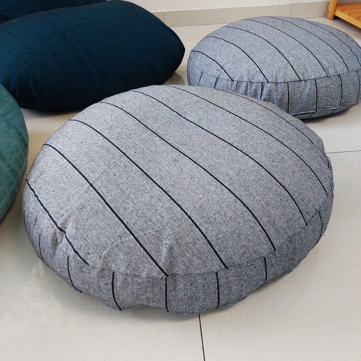 SILVERSTONE floor cushion in handloom cotton