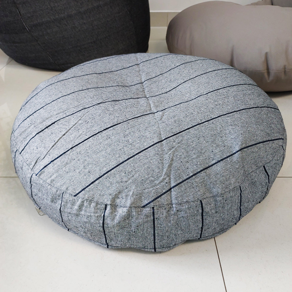 SILVERSTONE floor cushion in handloom cotton