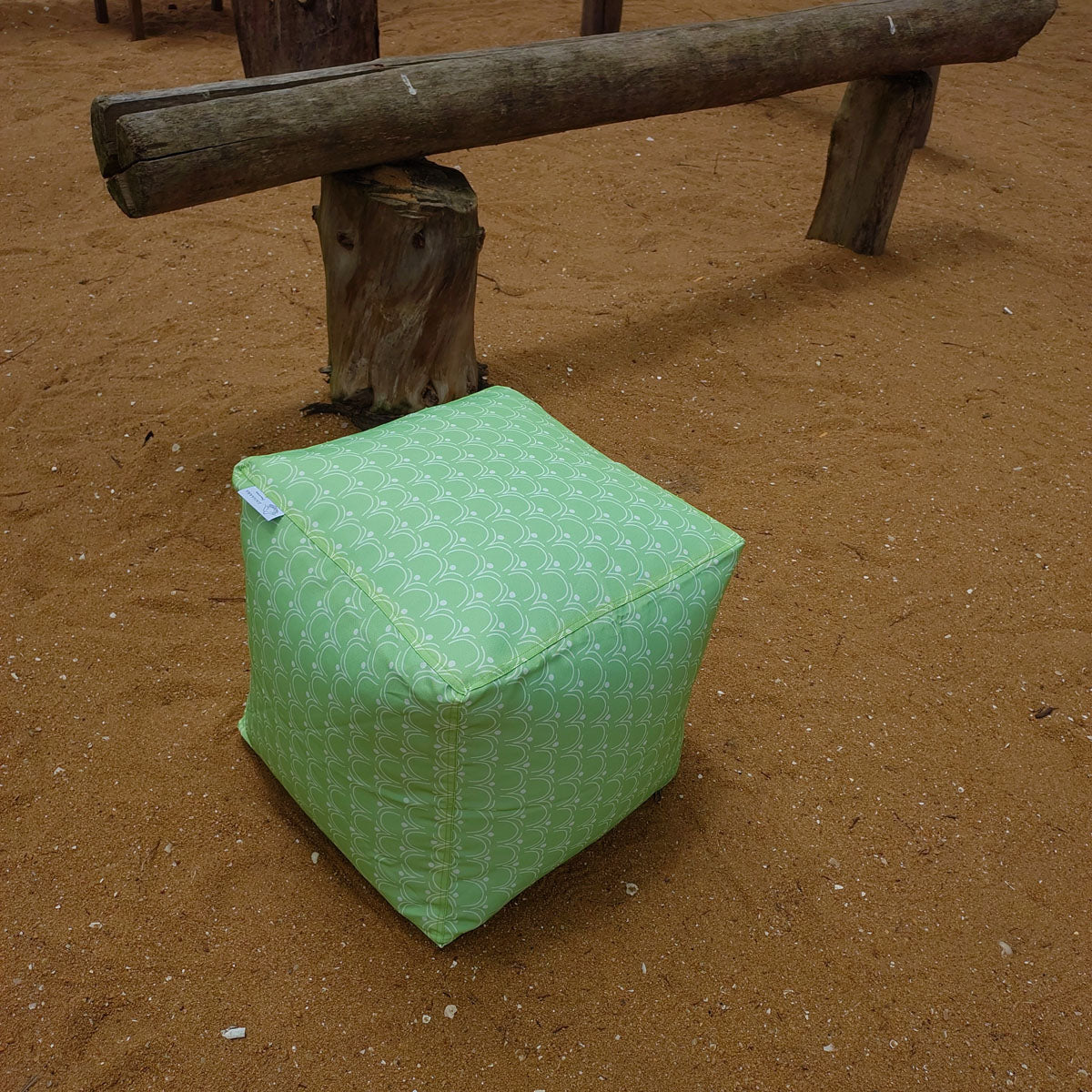 Outdoor Pouf / Ottoman/foot stool in Apple Green - Walls of Taj