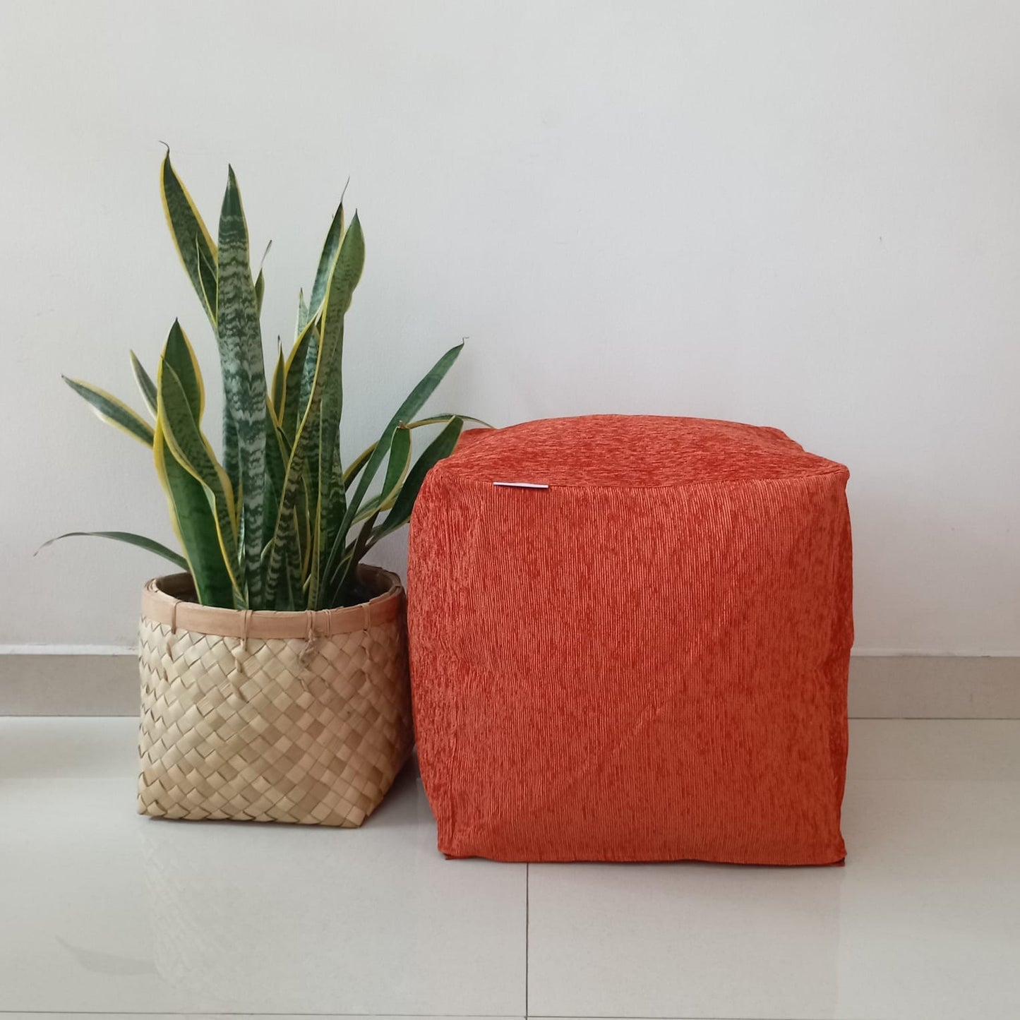 Orange pouf / ottoman - Twilight