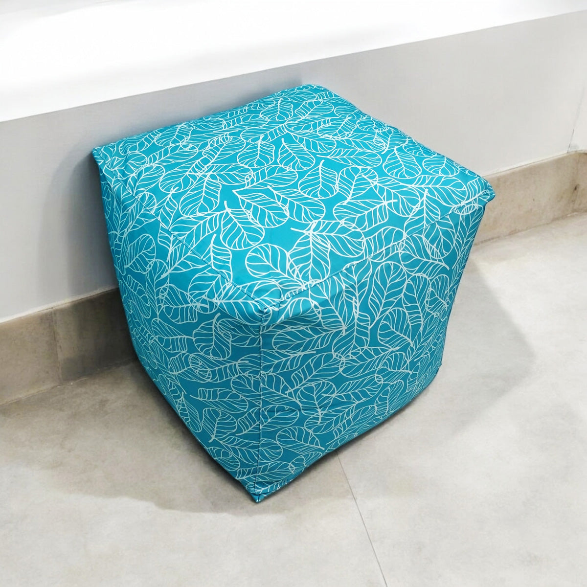 Outdoor Pouf / Ottoman/foot stool in Blue - Bed of Leaves