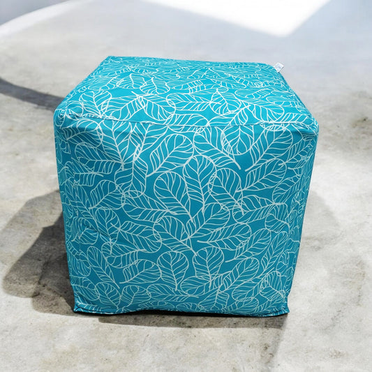 Outdoor Pouf / Ottoman/foot stool in Blue - Bed of Leaves