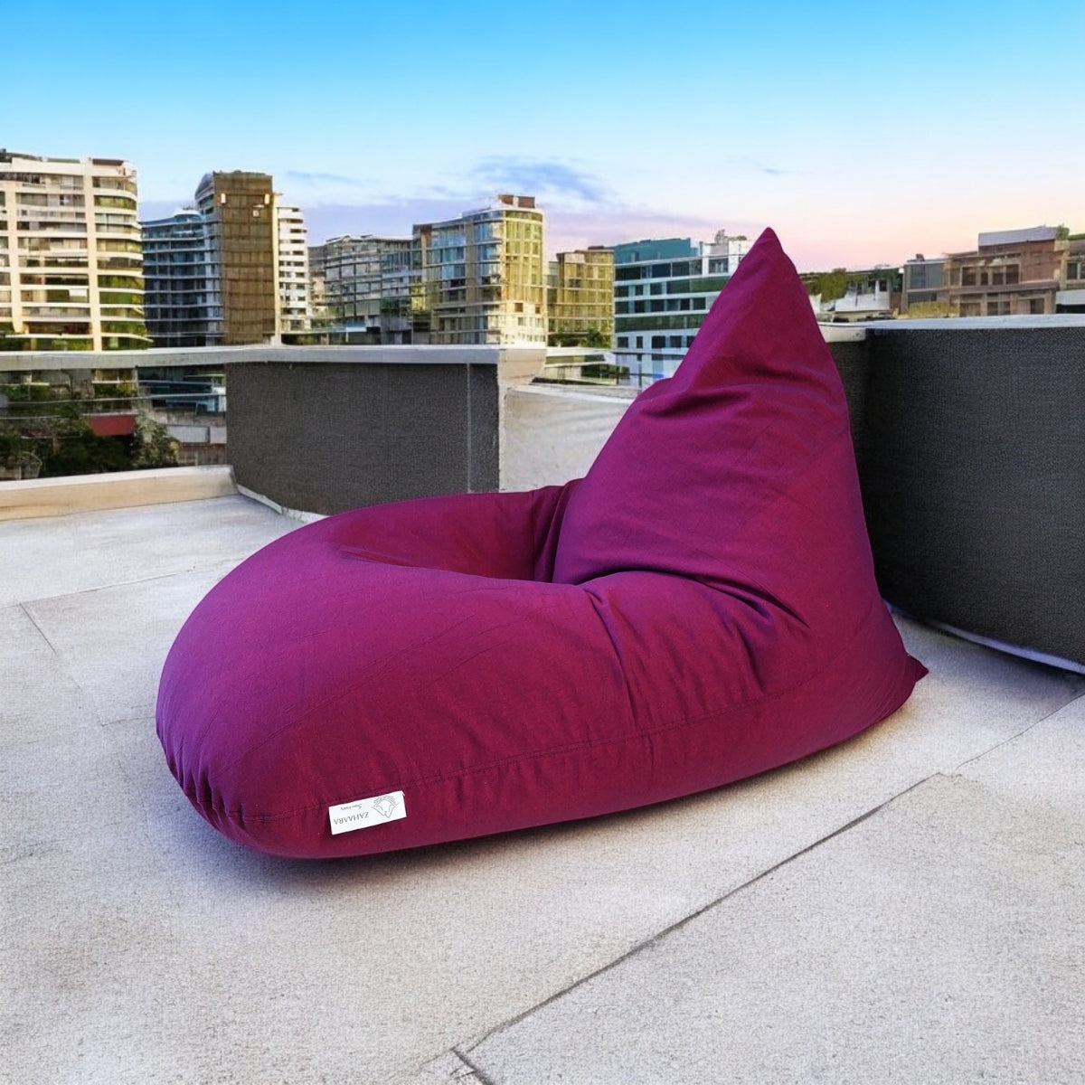 AMATISTA - Purple cotton bean bag chair