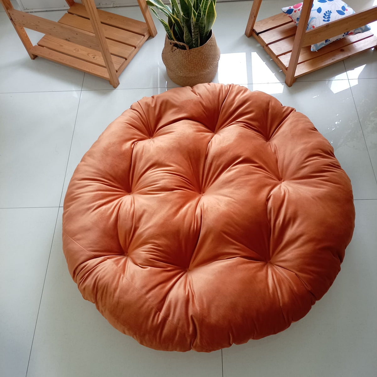 CATALINA Tan Orange Papasan Chair Cushion